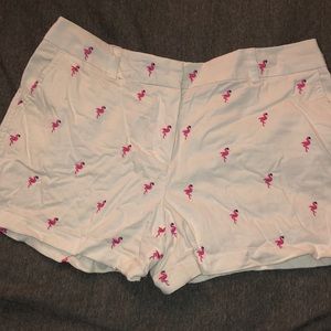 Pink/ white flamingo shorts